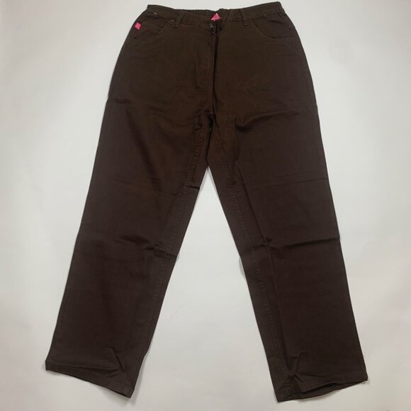 Lot of 2 Woman Within Brown and Tan Classic Fit Pants Size 16W - Picture 5 of 11